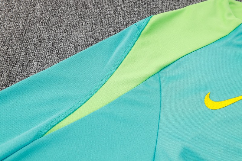 24/25 Brazil Blue Green Long-sleeved half-pull training kit Football team kit