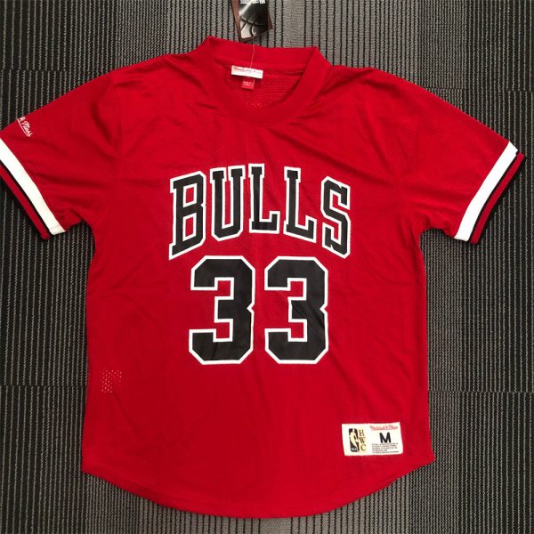 NBA Chicago Bulls Mitchellness Red Jersey PIPPEN#33 S-XXL