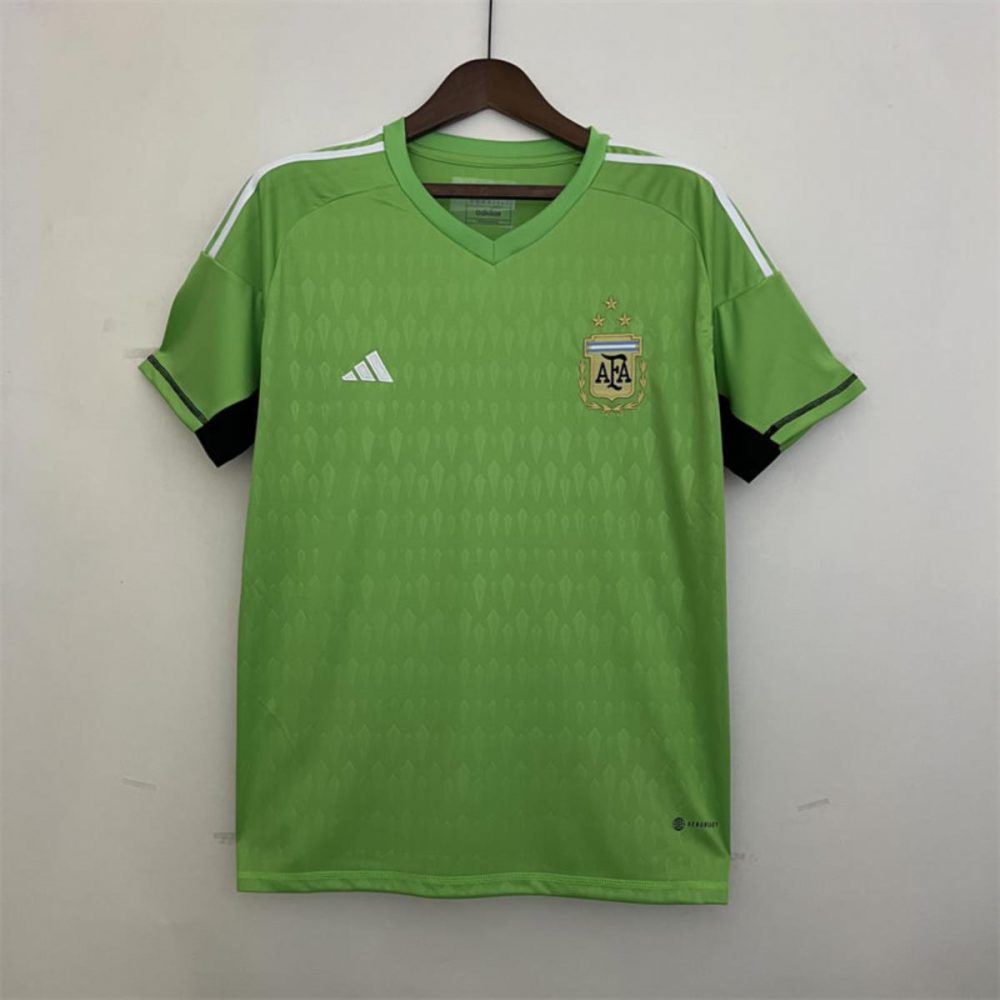 2023 Argentina 3 Star Goalkeeper Green Jersey Fan Version