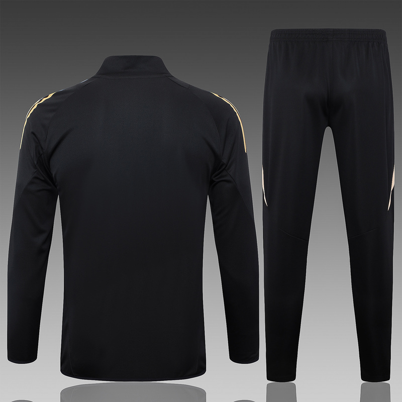 2024/25 Real Madrid Black Jacket Training Suit Set Football Team Shirt Sports Fashion