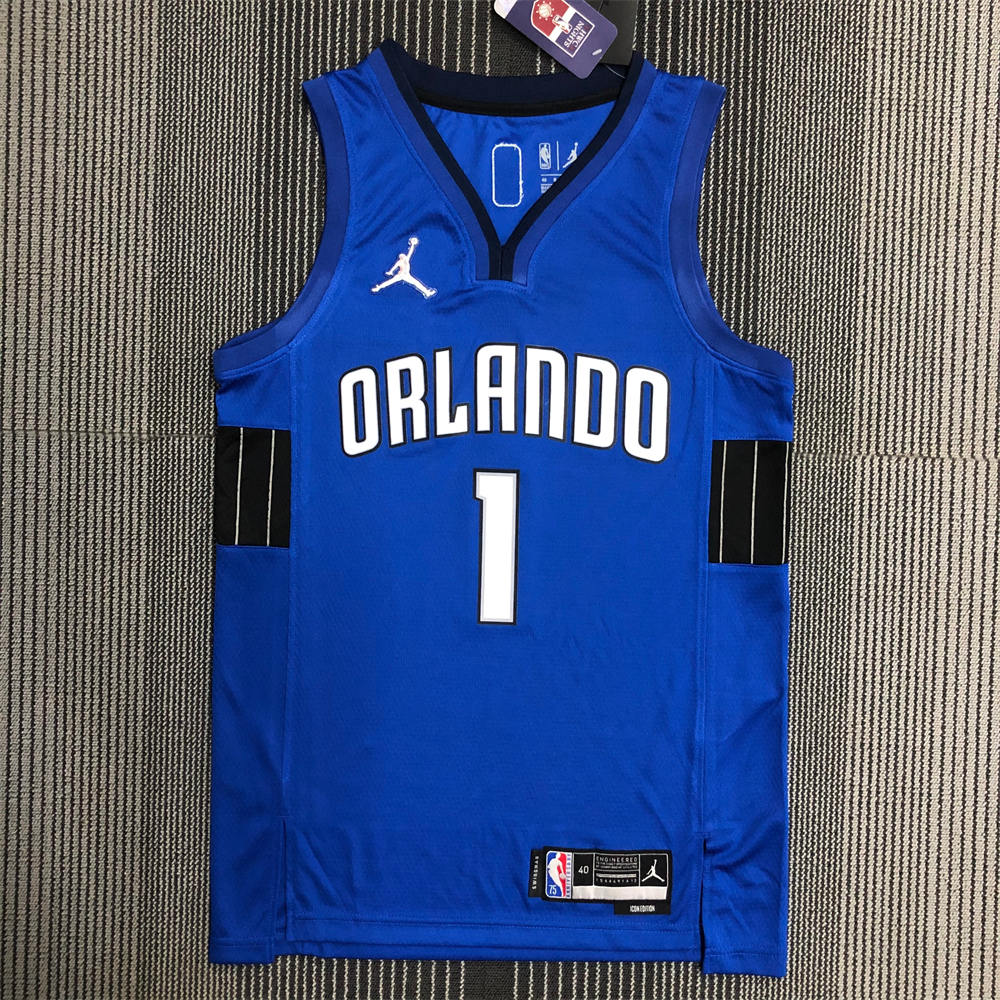 NBA Orlando Magic V-Neck Blue 75th Anniversary McGRADY#1 JERSEY S-XXL