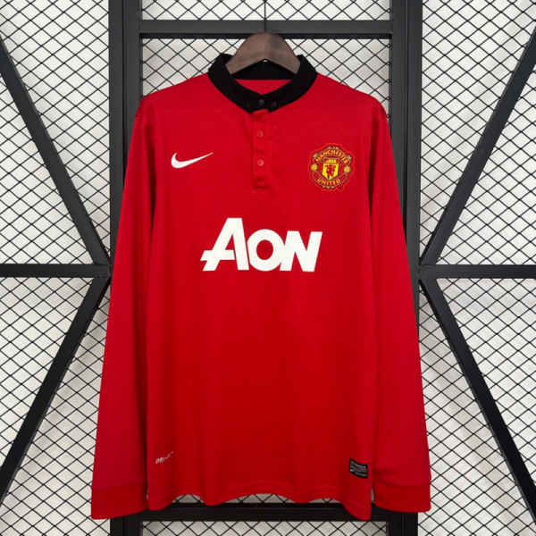 Retro Manchester United 2013/14 home Long Sleeves jersey Fan Version
