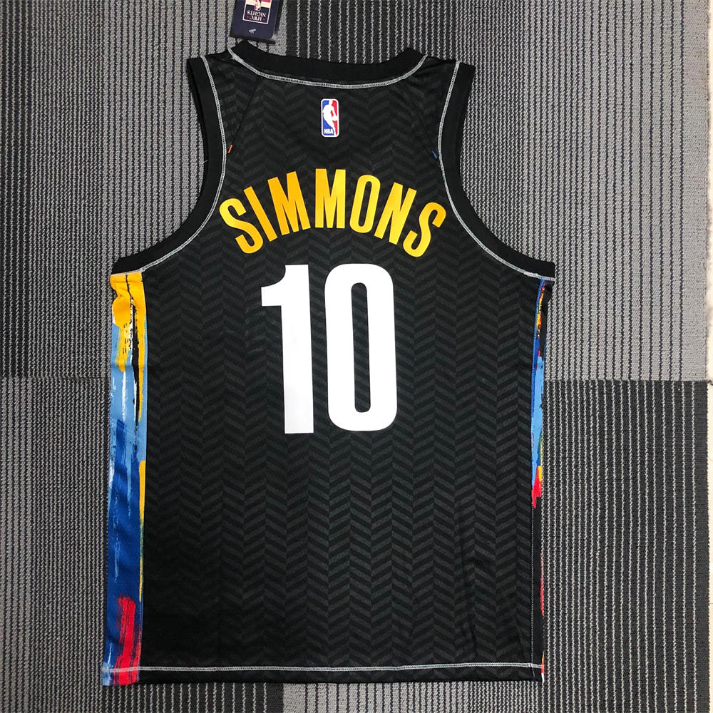 NBA Brooklyn Nets V-Neck Black Jersey SIMMONS#10 S-XXL