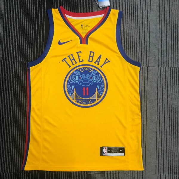 NBA Golden State Warriors V-Neck Yellow Jersey THOMPSON#11 S-XXL