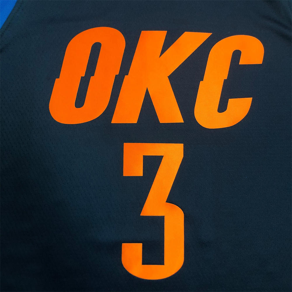 NBA Oklahoma City Thunder V-Neck Deep Blue Jersey PAUL#3 S-XXL