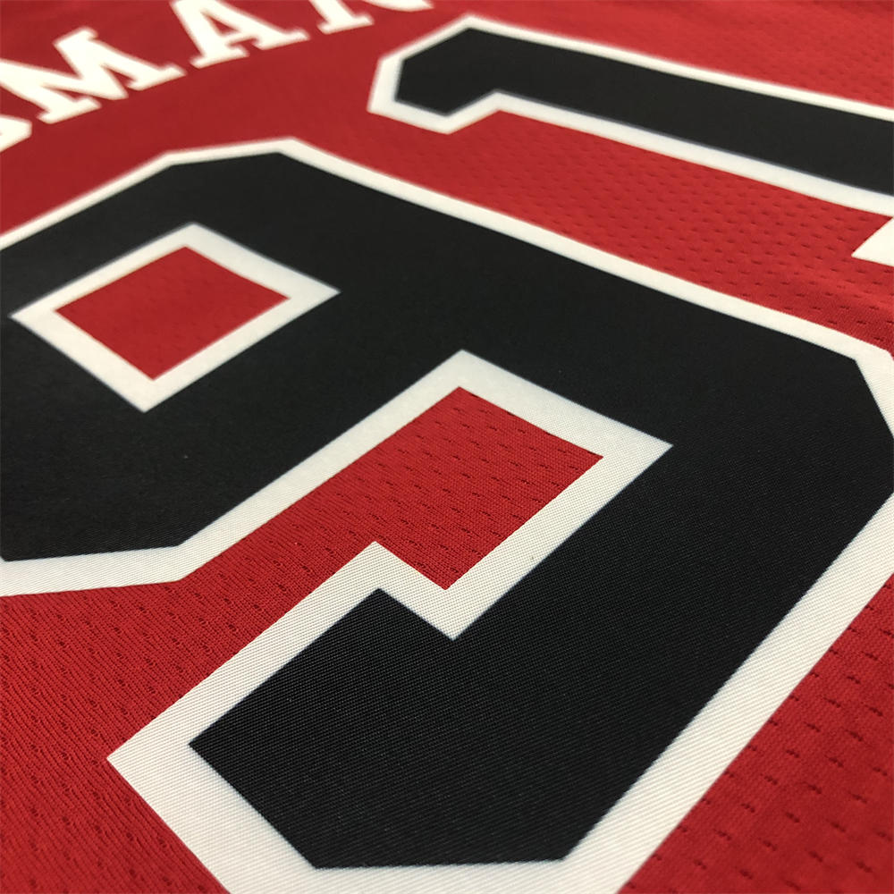 NBA Chicago Bulls Round Neck Red 75th anniversaryJersey RODMAN#91 S-XXL