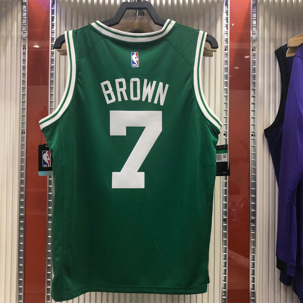 NBA Boston Celtics round neck Retro Green Jersey Brown#7 S-XXL