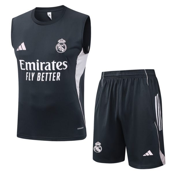 2026 Real Madrid Dark gray Training Set Shirt and Shorts