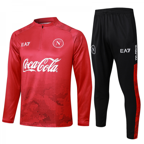 24/25 Naples Red Long-sleeved half-pull training kit Football team kit