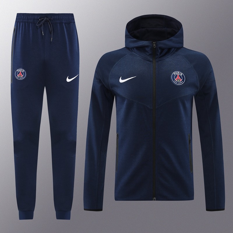 2024 PSG Royal Blue Hoodie Jacket Kit Set Football Team Shirt Sports Fashion