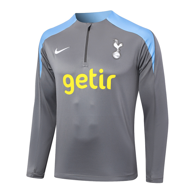 24/25 Tottenham Dark grey Long-sleeved half-pull training kit Football team kit