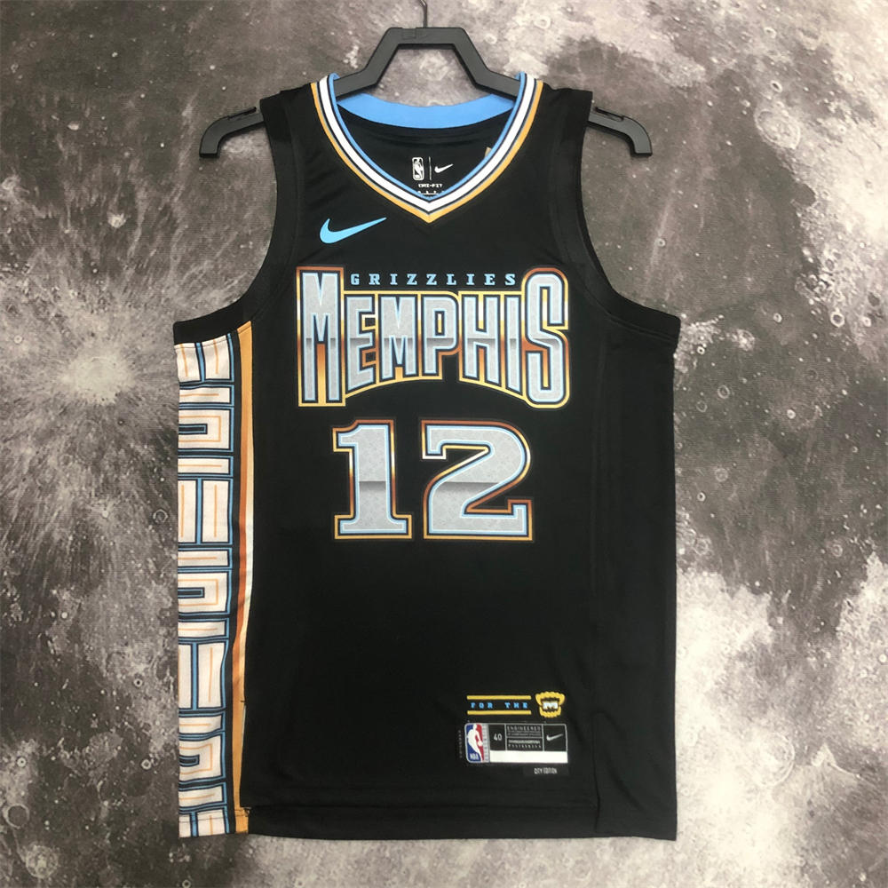 NBA Memphis Grizzies V-Neck Black Jersey MORANT #15 S-XXL