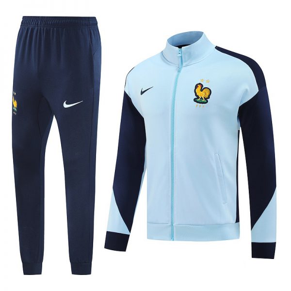 2024 France Sky blue Jacket Training Suit Set Football Team Shirt Sports Fashion