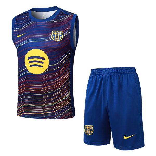 2026 Barcelona Colorful Blue Training Set Shirt and Shorts