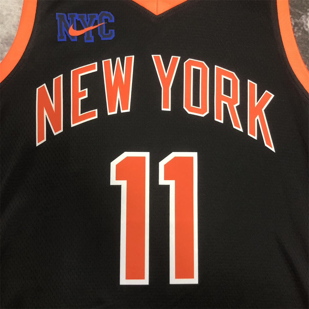 NBA New York Knicks V-Neck City Edition Black jersey BRUNSON#11 S-XXL