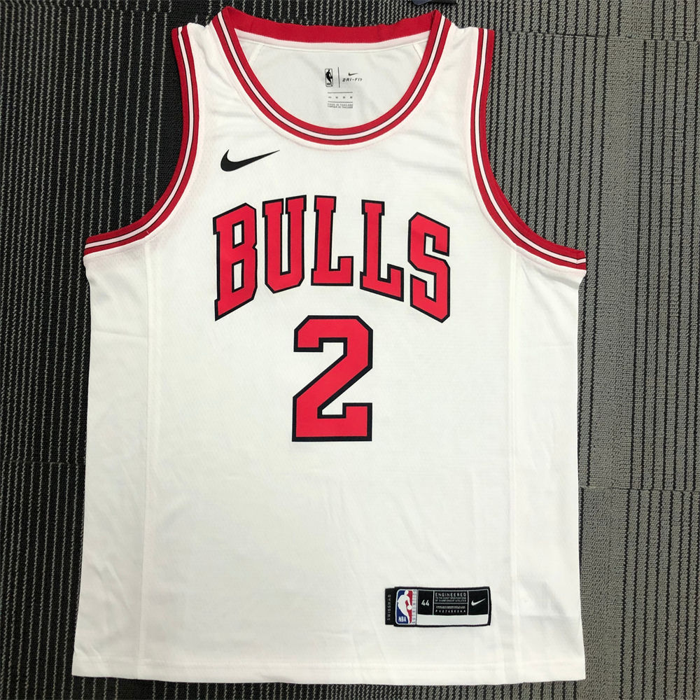 NBA Chicago Bulls Round Neck White Jersey BALL#2 S-XXL