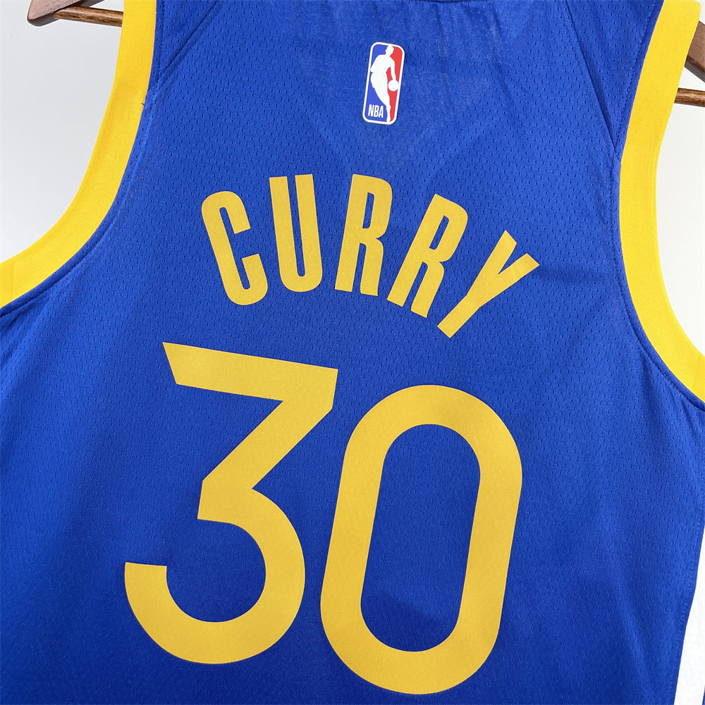 NBA Golden State Warriors 2023 V-Neck Blue Jersey CURRY#30 S-XXL