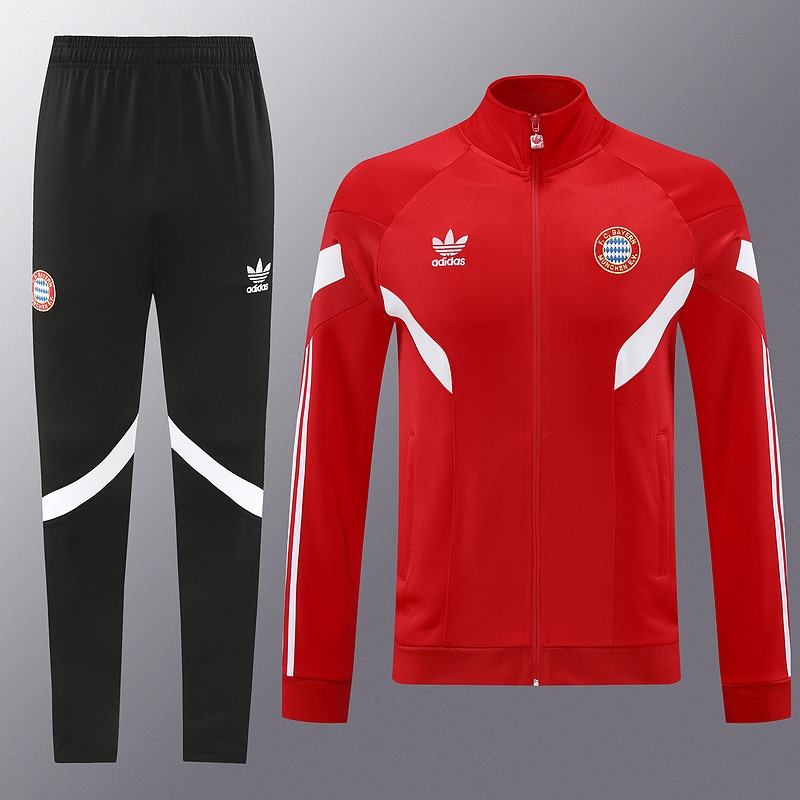 2024 Bayern Munich Red Jacket Training Suit Set Football Team Shirt Sports Fashion