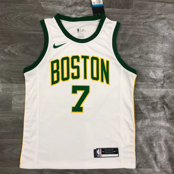 NBA Boston Celtics Round Neck White Jersey BROWN #7 S-XXL
