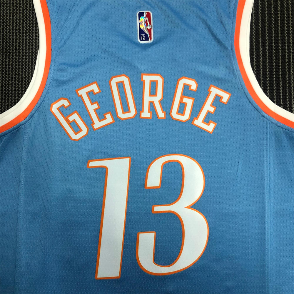 NBA Los Angeles Clippers V-Neck Blue 75th Anniversary Jersey GEORGE#13 S-XXL