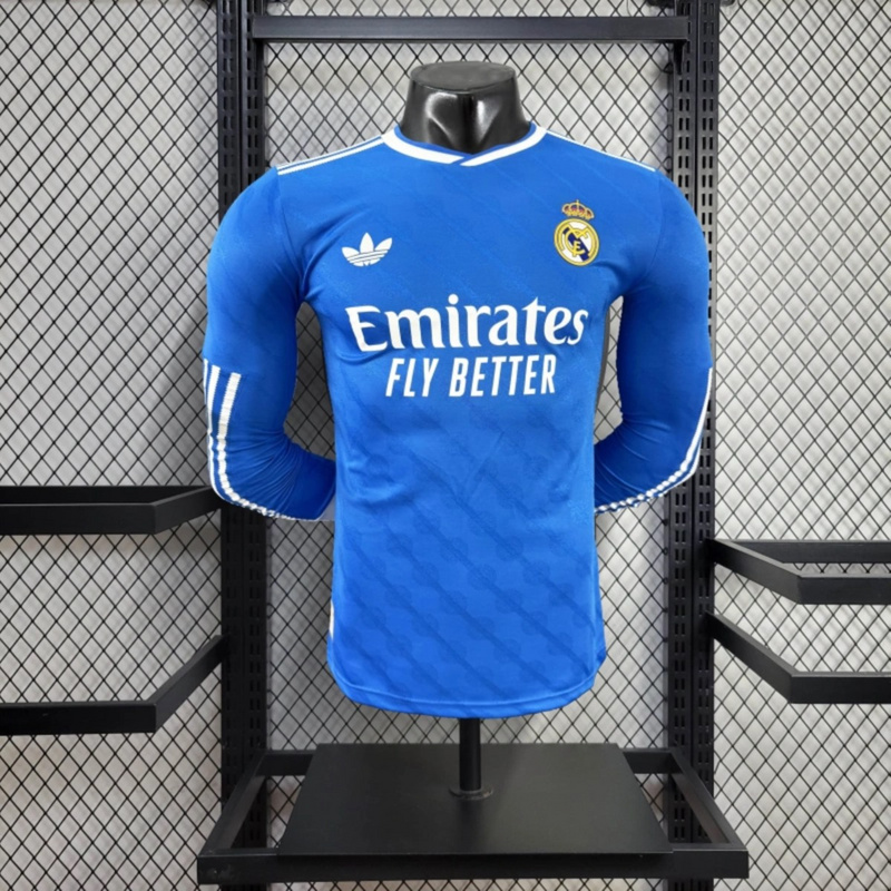 2025/26 Real Madrid Second Away Long Sleeve Jersey Player Version