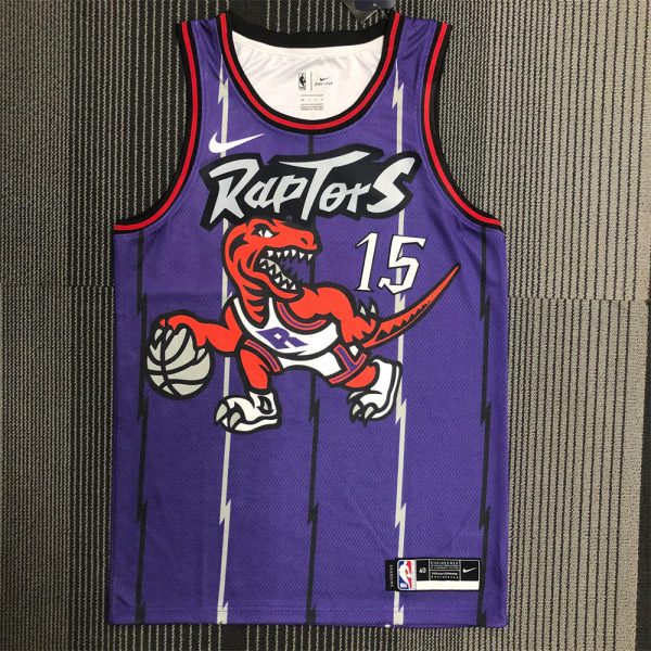NBA Toronto Raptors Round Neck Purple CARTER#15 jersey S-XXL