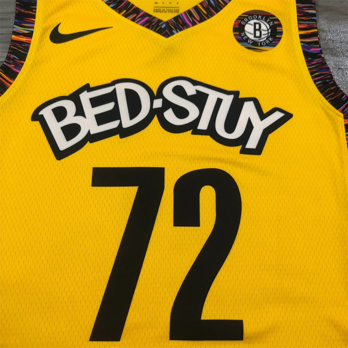 NBA Brooklyn Nets V-Neck Yellow Jersey BIGGIE#72 S-XXL