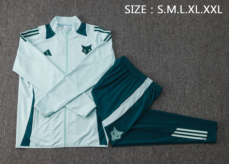 2024/25 Cruzeiro Light blue Jacket Training Suit Set Football Team Shirt Sports Fashion
