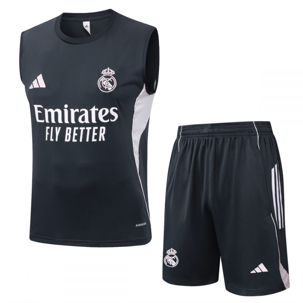 2026 Real Madrid Dark gray Training Set Shirt and Shorts