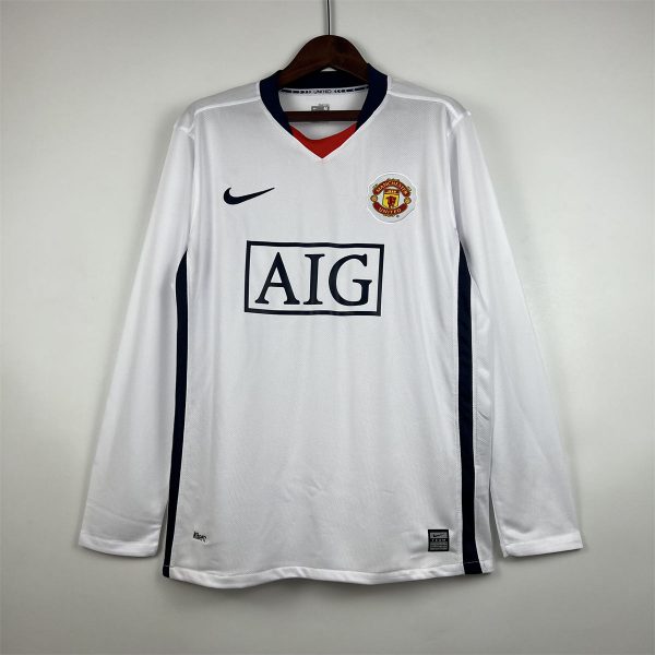 Retro Manchester United  07/08 Long Sleeve White jersey Fan Version