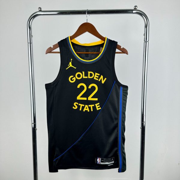 NBA 2025 Golden State Warriors Round Neck JORDAN Edition Black Jersey WIGGINS#22 S-XXL