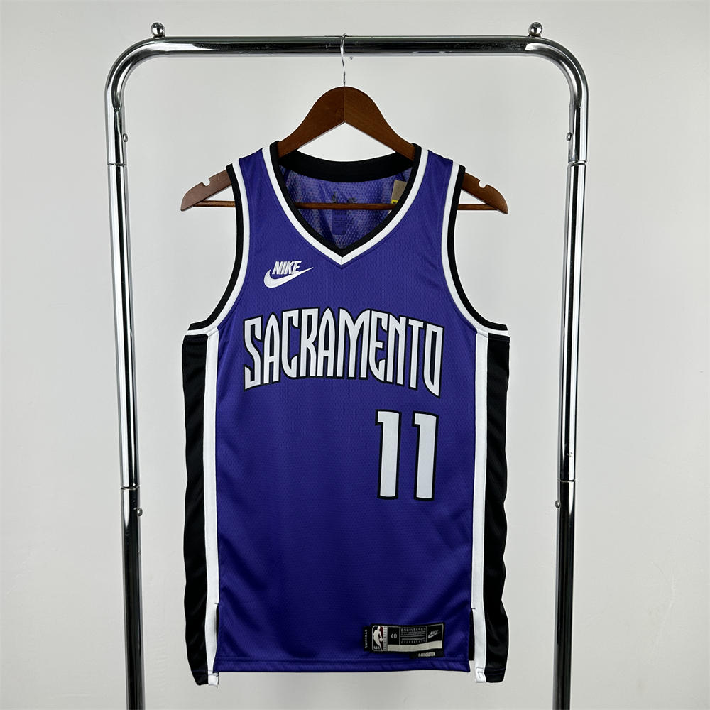 NBA Scaramento Kings 24/25 V-Neck Retro Blue jersey SABONIS#11 S-XXL