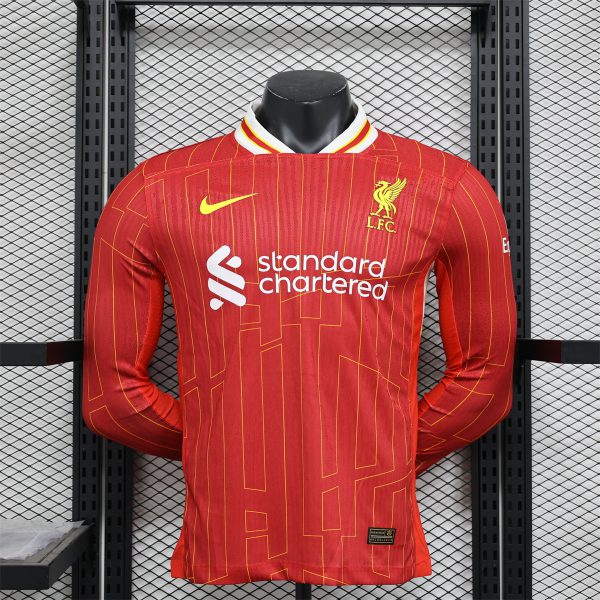 24/25 Liverpool Home Jersey Long Sleeve Player Version