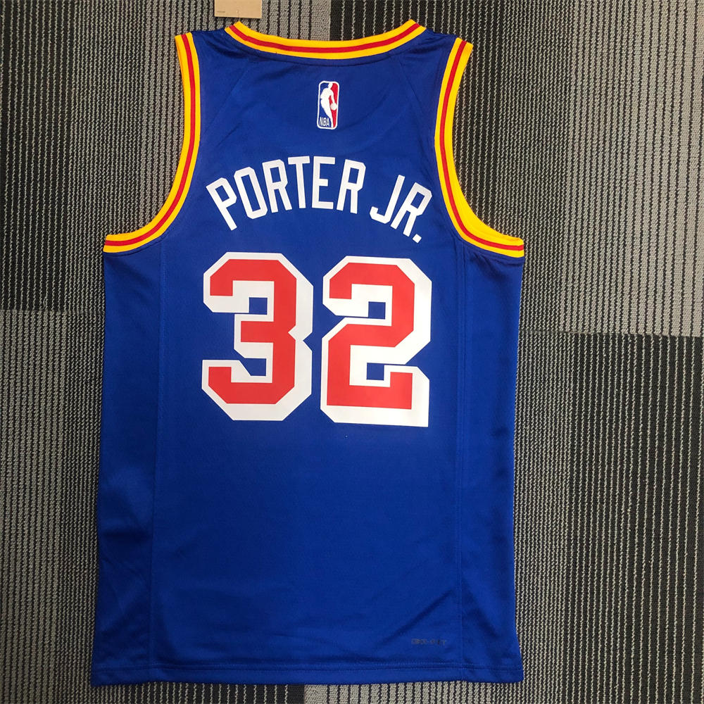 NBA Golden State Warriors Round Neck Blue Jersey POTER JR.#32 S-XXL
