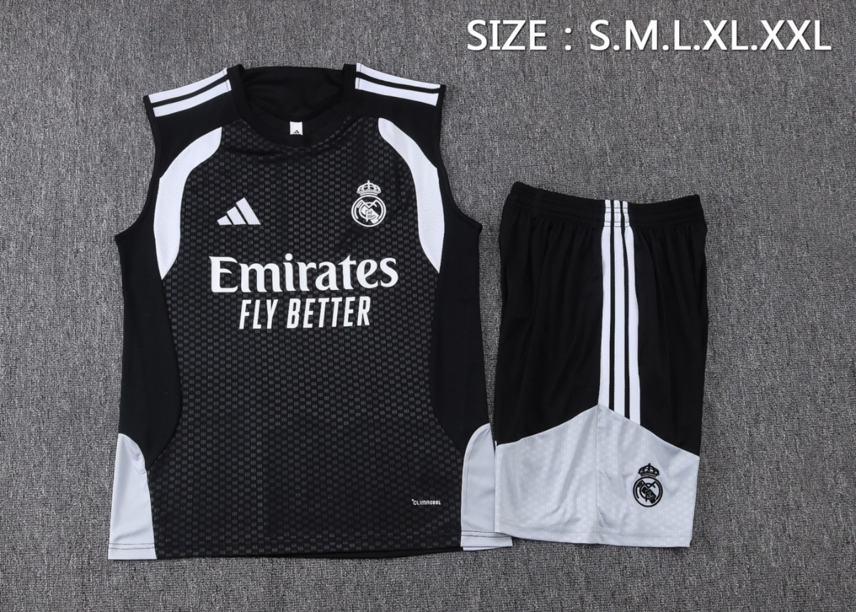 2026 Real Madrid Black Training Set Shirt and Shorts