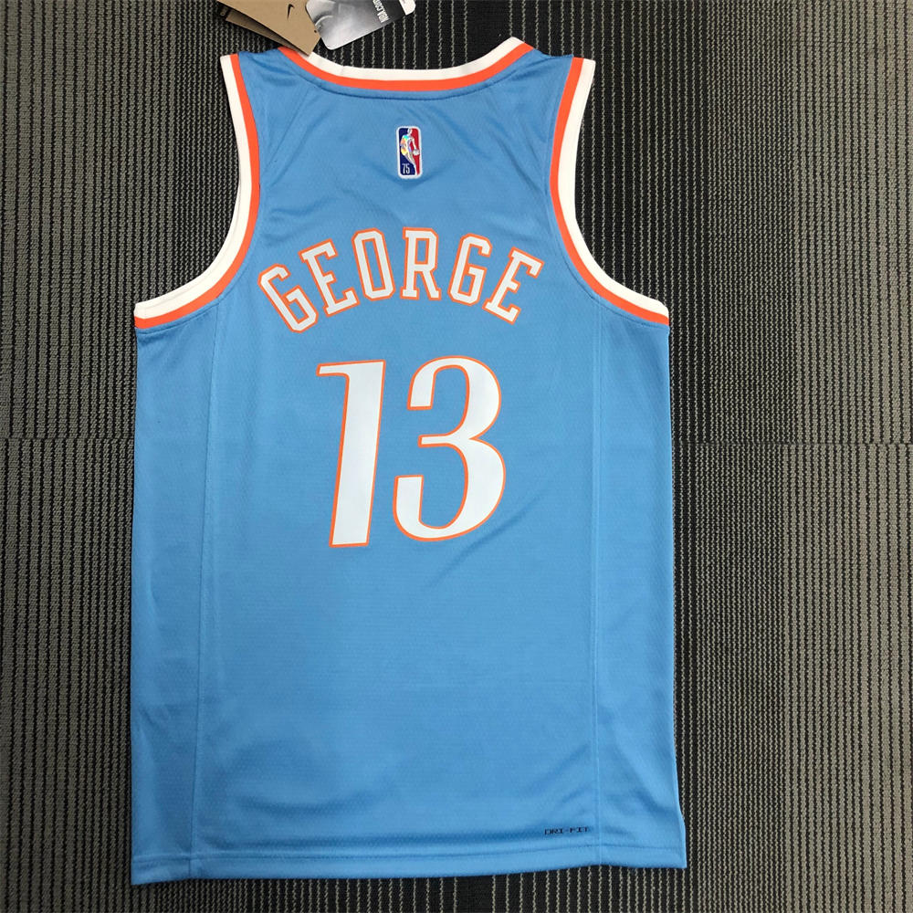 NBA Los Angeles Clippers V-Neck Blue 75th Anniversary Jersey GEORGE#13 S-XXL