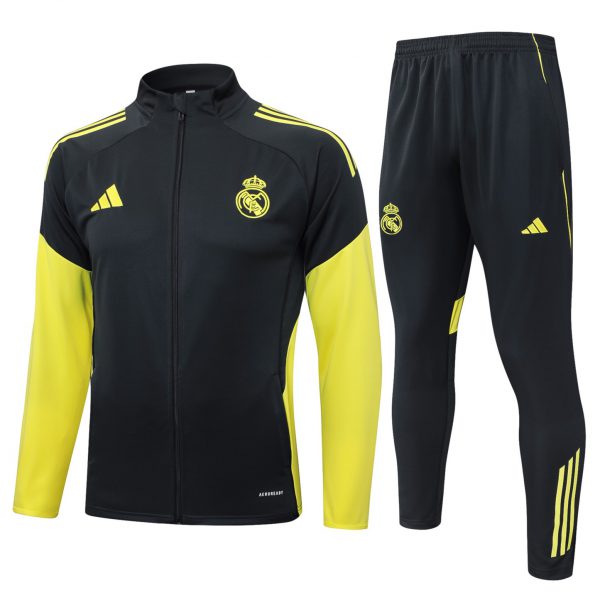 2025/26 Real Madrid dark gray Jacket Training Suit Set Football Team Shirt Sports Fashion