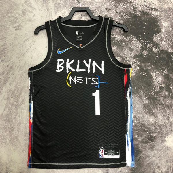 NBA Brooklyn Nets V-Neck Black Jersey BRIDGES#1 S-XXL