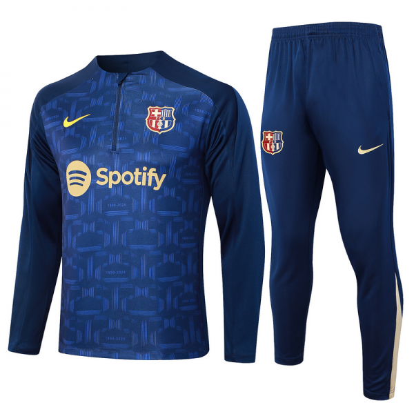 24/25 Barcelona royal blue Long-sleeved half-pull training kit Football team kit