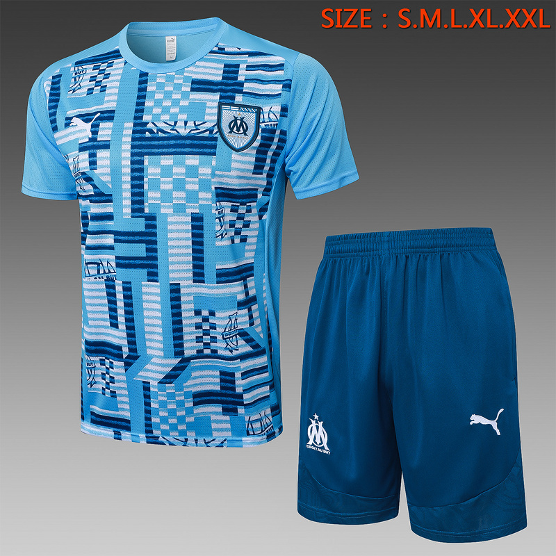 24/25 Marseilles Light blue Training Set Shirt and Shorts