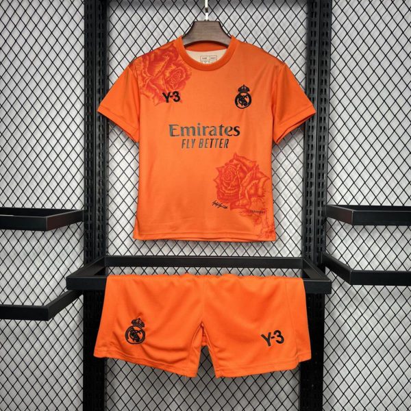 24/25 Real Madrid Y3 Rose Special Edition Black jersey Kid Kits Size 16-28