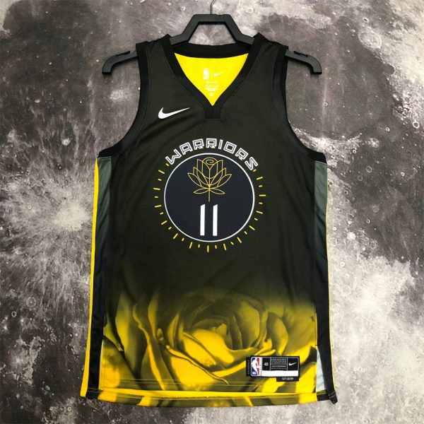 NBA Golden State Warriors V-Neck Black City Edition Jersey THOMPSON#11 S-XXL