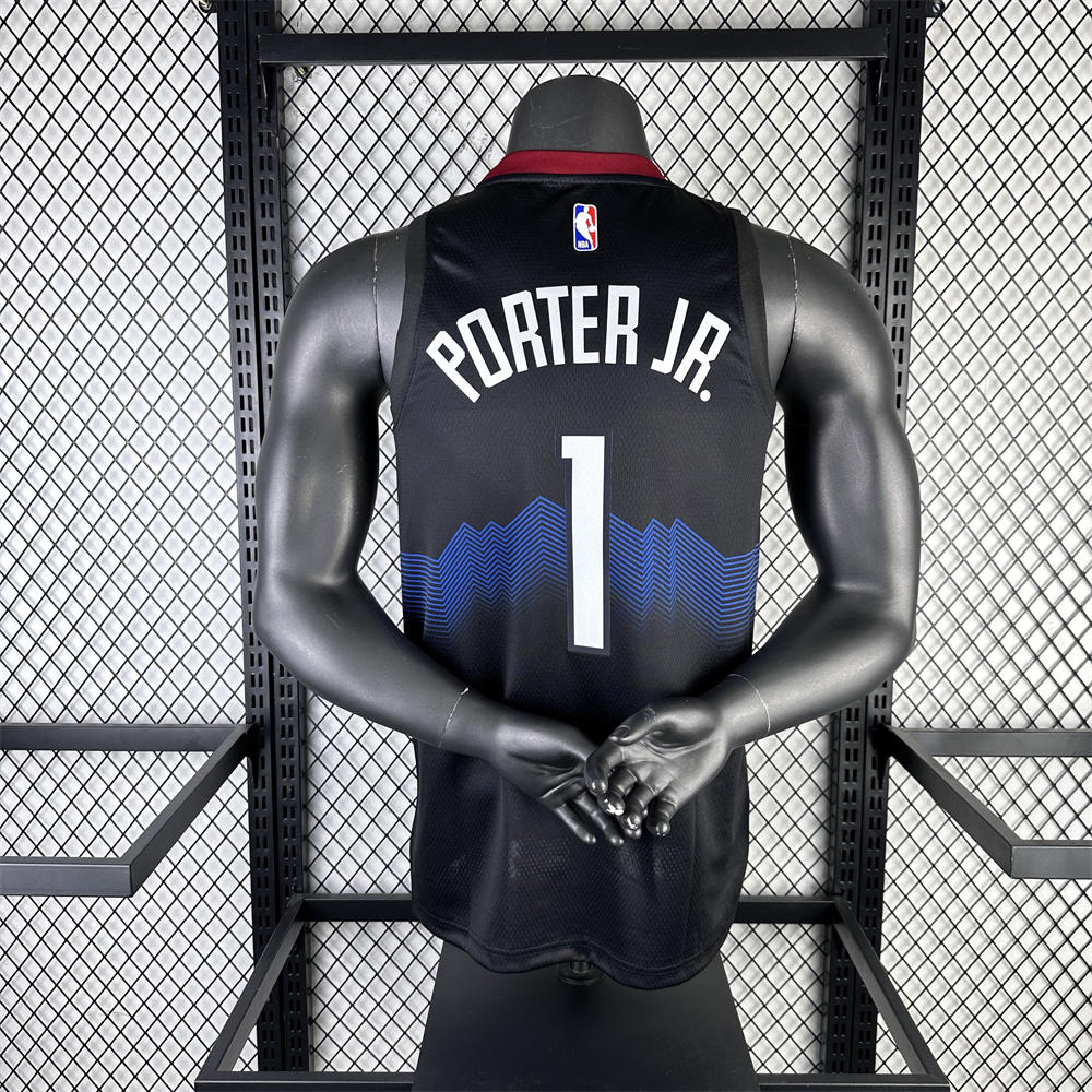 NBA Denver Nuggets 2024 City Edition Round Neck Black jersey PORTER JR.#1 S-XXL