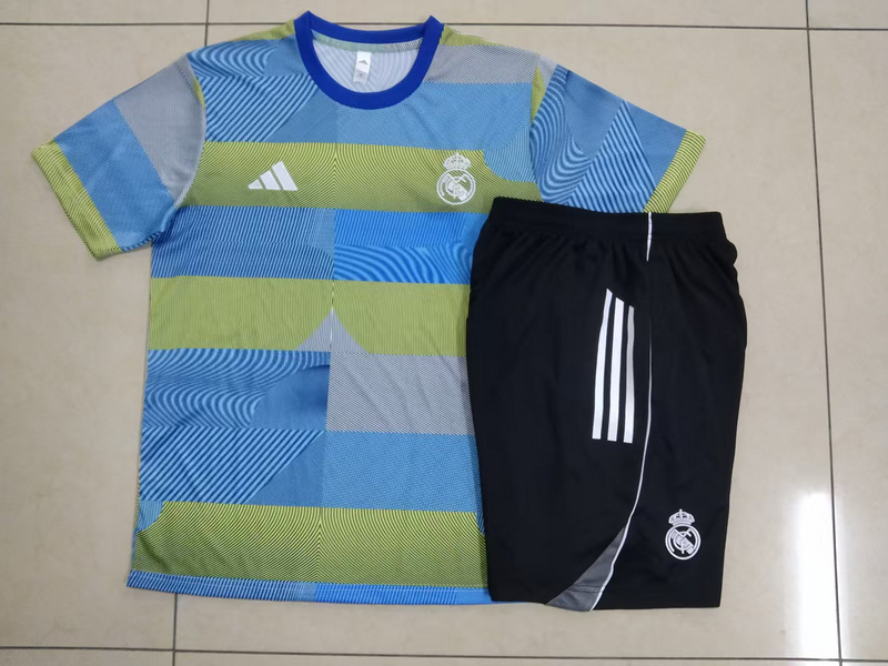 2025/26 Real Madrid Blue Green Training Set Shirt and Shorts