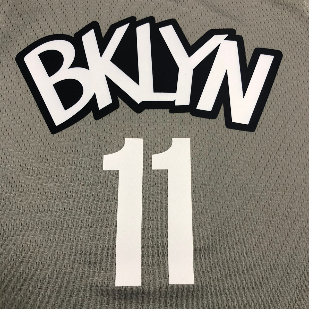 NBA Brooklyn Nets V-neck Grey Jersey Irving#11S-XXL