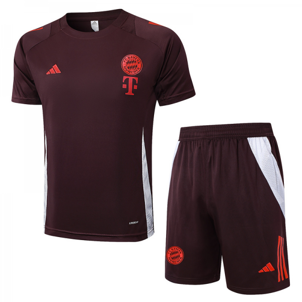 24/25 Bayern Munich Red Brown Training Set Shirt and Shorts