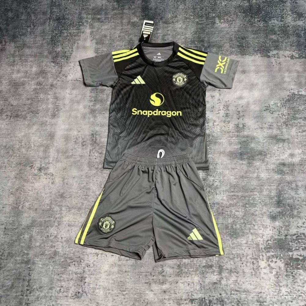 2025/26 Manchester United Special Edition Grey jersey kids Kits size: 16-28