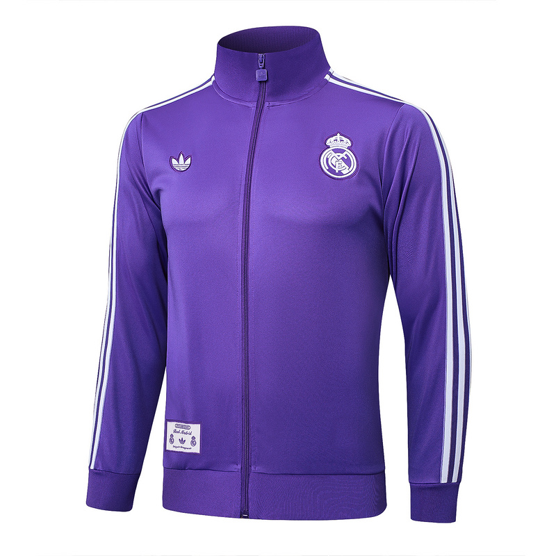 2024/25 Real Madrid Purple Jacket Training Suit Set Football Team Shirt Sports Fashion