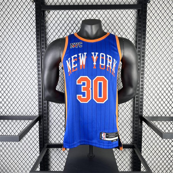 NBA New York Knicks 2024 Round Neck Blue jersey RANDLE#30 S-XXL