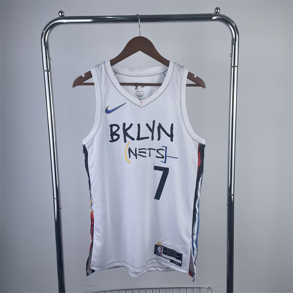 NBA Brooklyn Nets V-Neck White Jersey DURANT#7 S-XXL